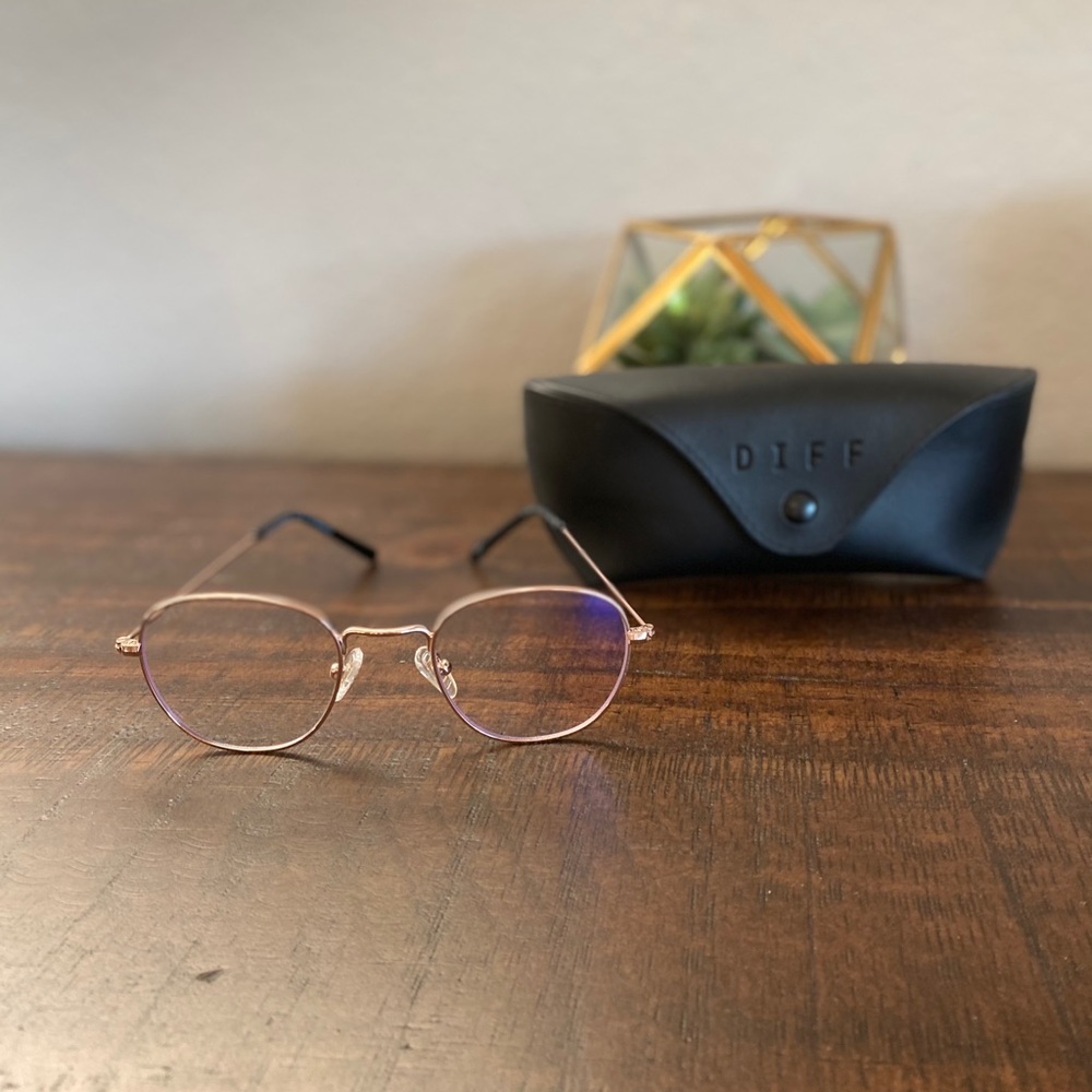 DIFF Rose gold frame blue light glasses